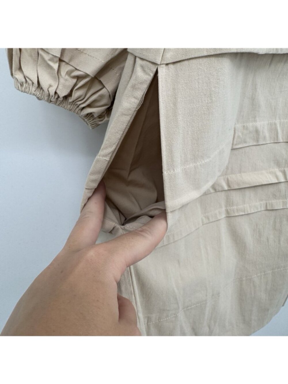Pomander Place by Tuckernuck Tan Chelsea Dress size S Long Sleeve Oversized - Picture 5 of 8
